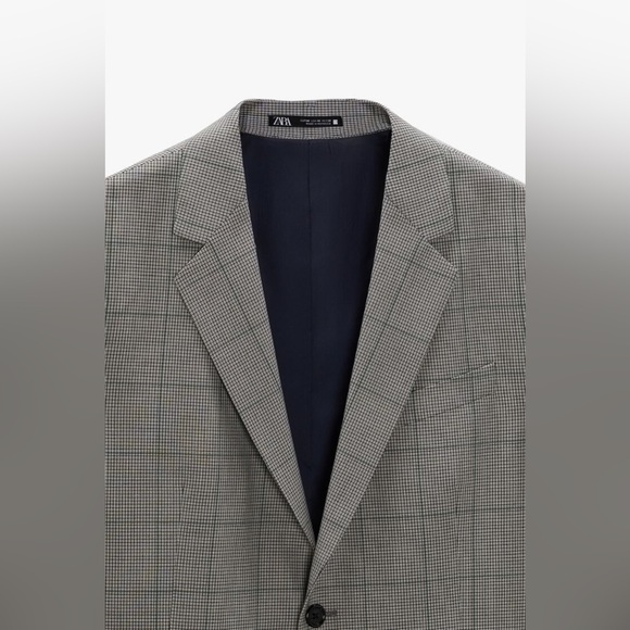 SALE!NWT $149 ZARA CHECKERED SUIT BLAZER SIZE 40 - Picture 8 of 8